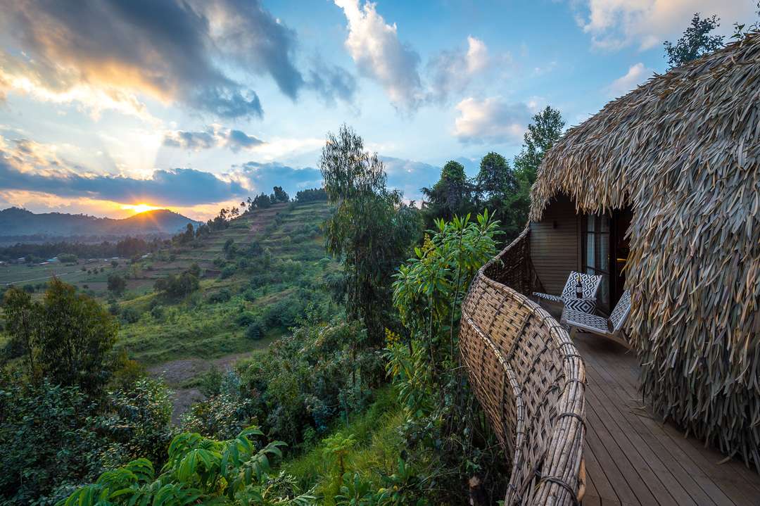 Wilderness Bisate Lodge Rwanda luxury gorilla lodge near Volcanoes National Park